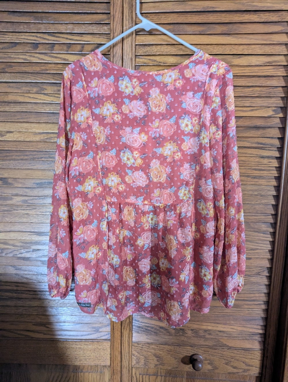 Matilda Jane NWT Floral V-Neck Long Sleeve Peasant Top Floral Size Medium Woman - Picture 2 of 6